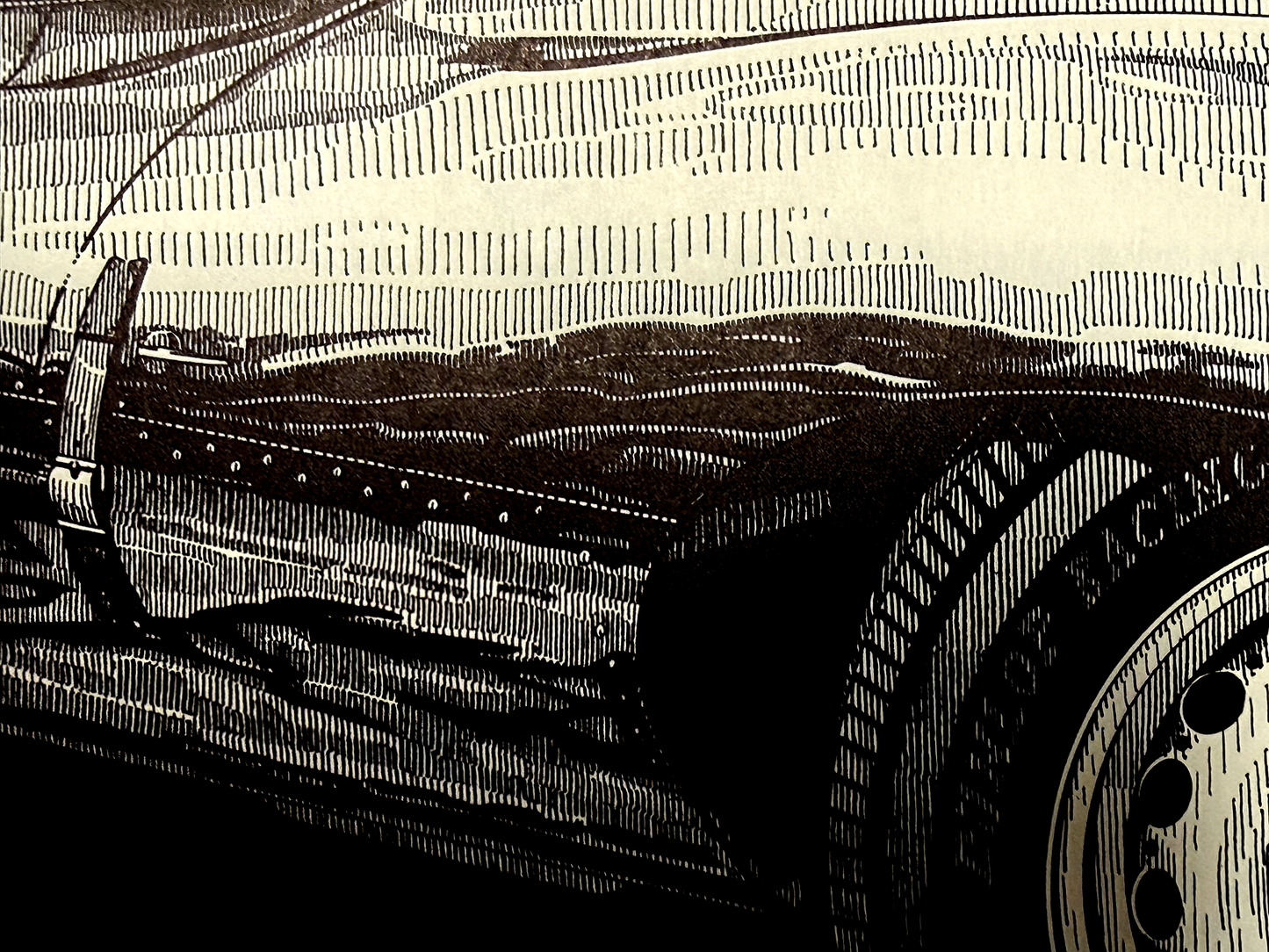 1970 Jaguar D-Type - Original Pen & Ink Drawing by John W. Barnes, Jr.