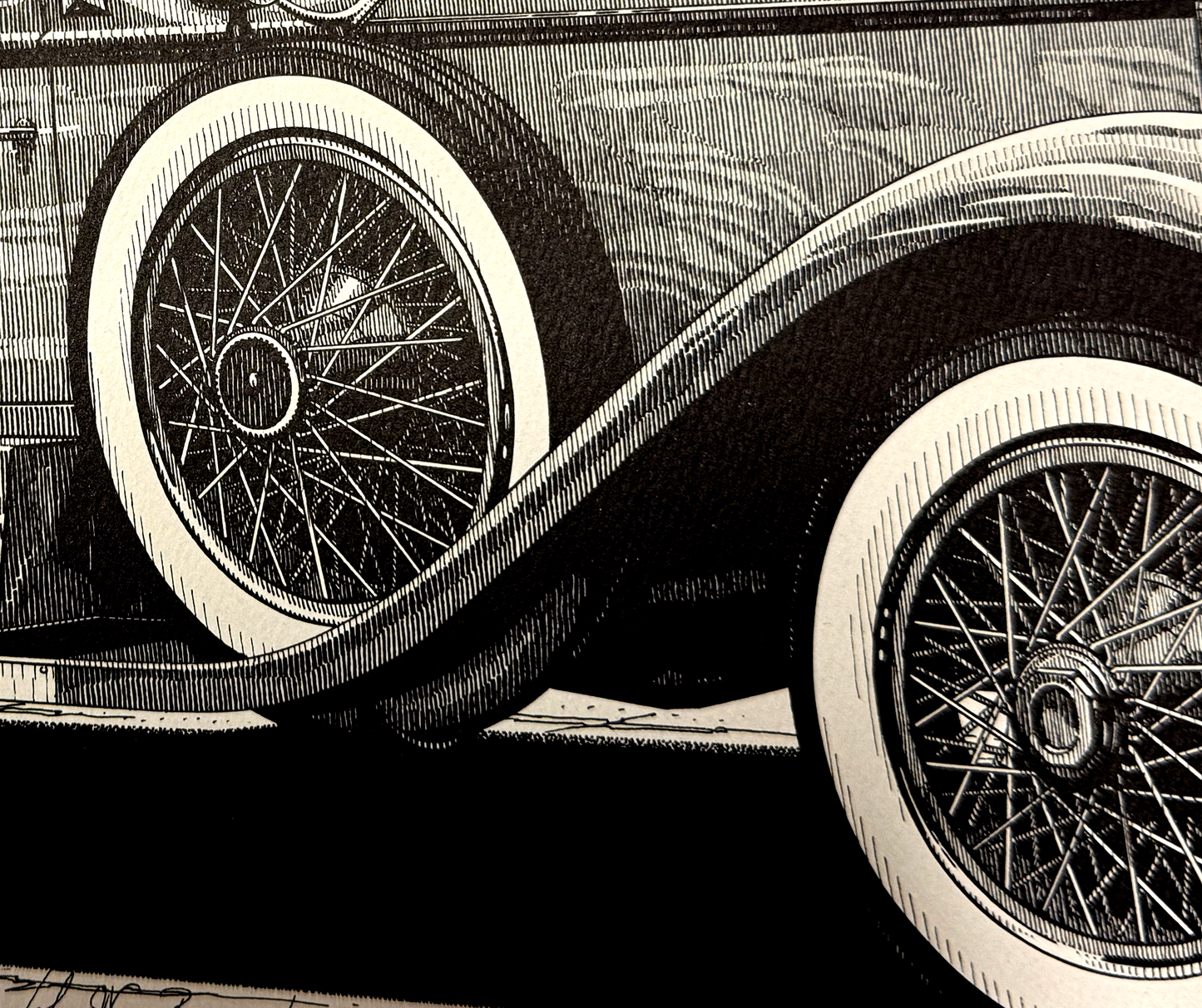 Rolls Royce "Picadilly" - 1973 Original Pen & Ink Drawing by John W. Barnes, Jr.