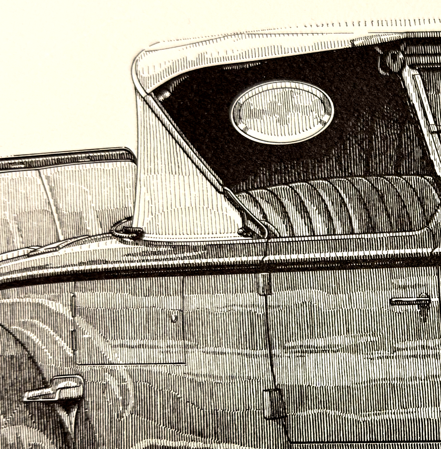 Rolls Royce "Picadilly" - 1973 Original Pen & Ink Drawing by John W. Barnes, Jr.